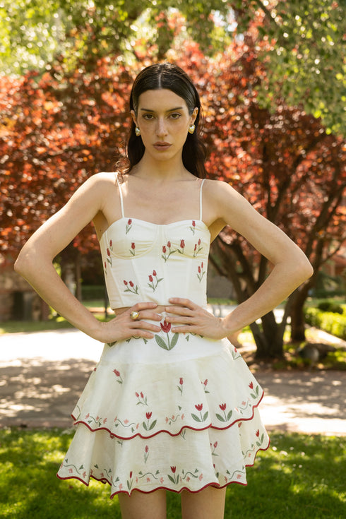 Mini Falda Lovely Tulip Ivory